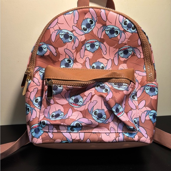 Pink Stitch Patterned Backpack - Picture 1 of 5